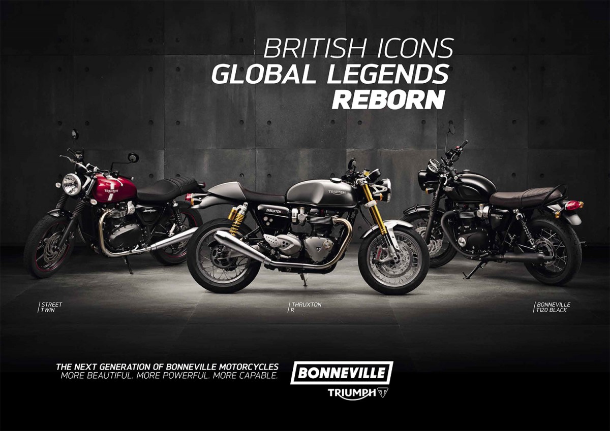 Triumph Motorcycles lanza su renovada línea Bonneville 2016 con cinco nuevos modelos 